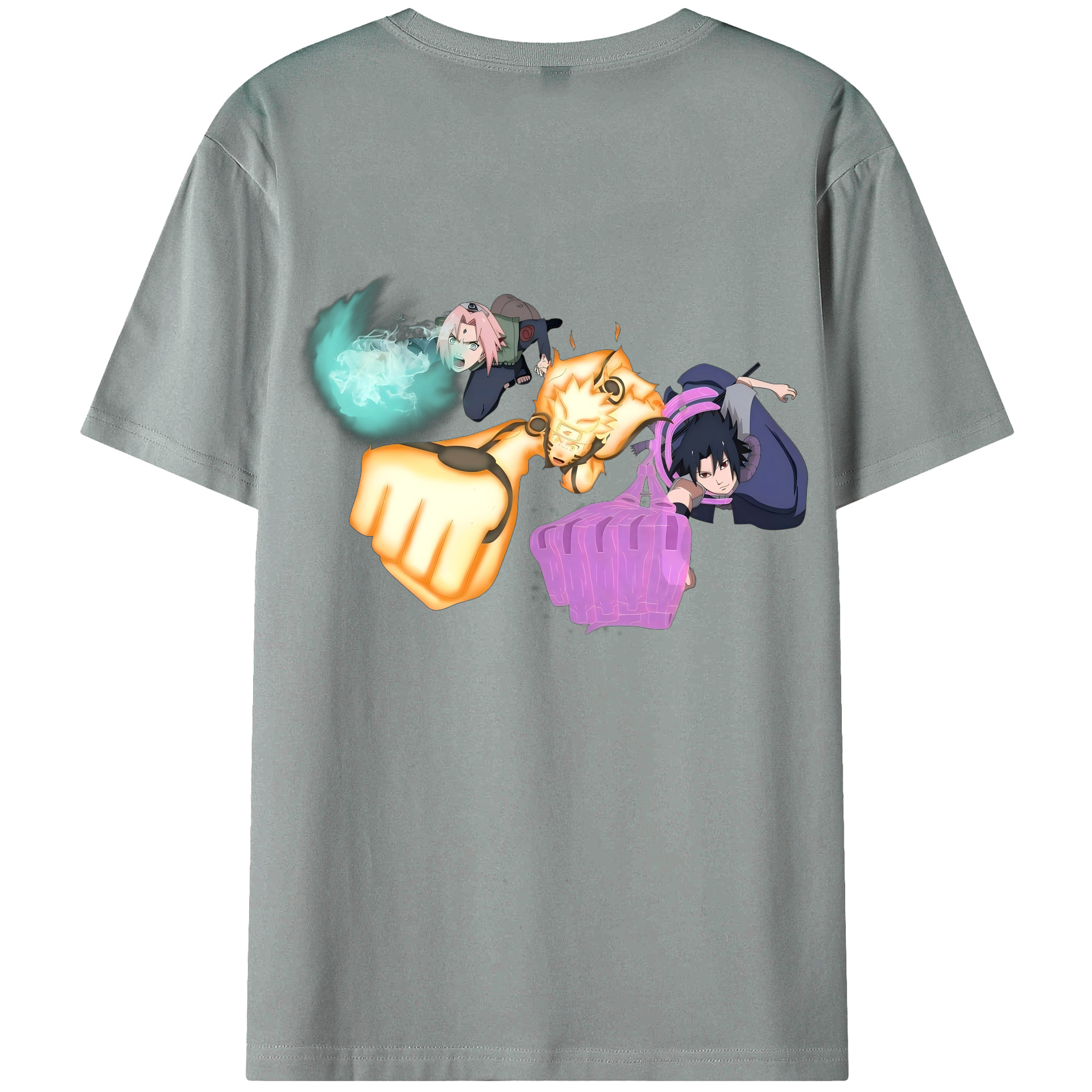 （画像用） NARUTO -ナルト- うずまき ナルト Uzumaki Naruto 綿100％ メンズ半袖Tシャツ（バックプリント） 通気性